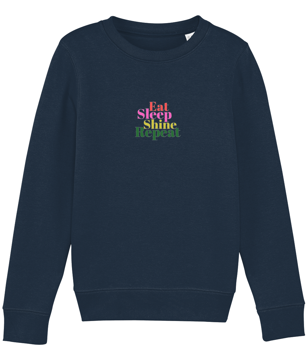 Kids Eat Sleep Shine Repeat Multi-Print Sweatshirt