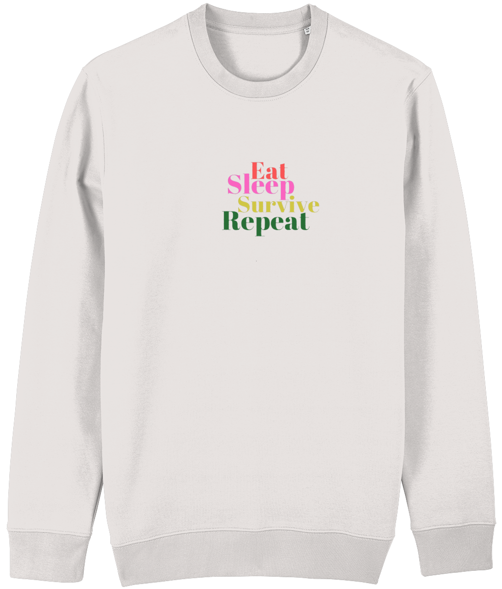 Eat Sleep Survive Repeat Multi-Print Sweatshirt