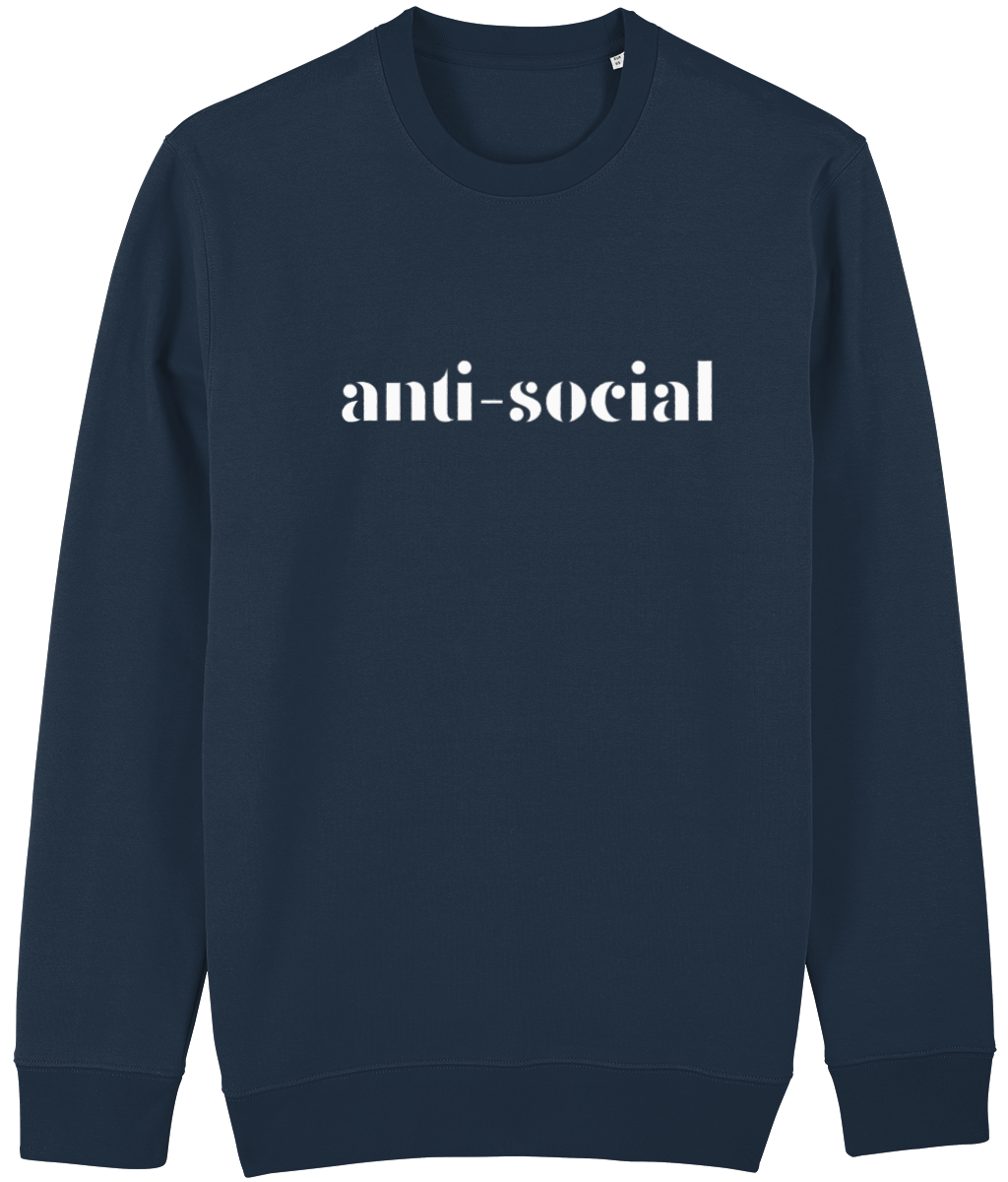 Anti-social White Print Sweatshirt