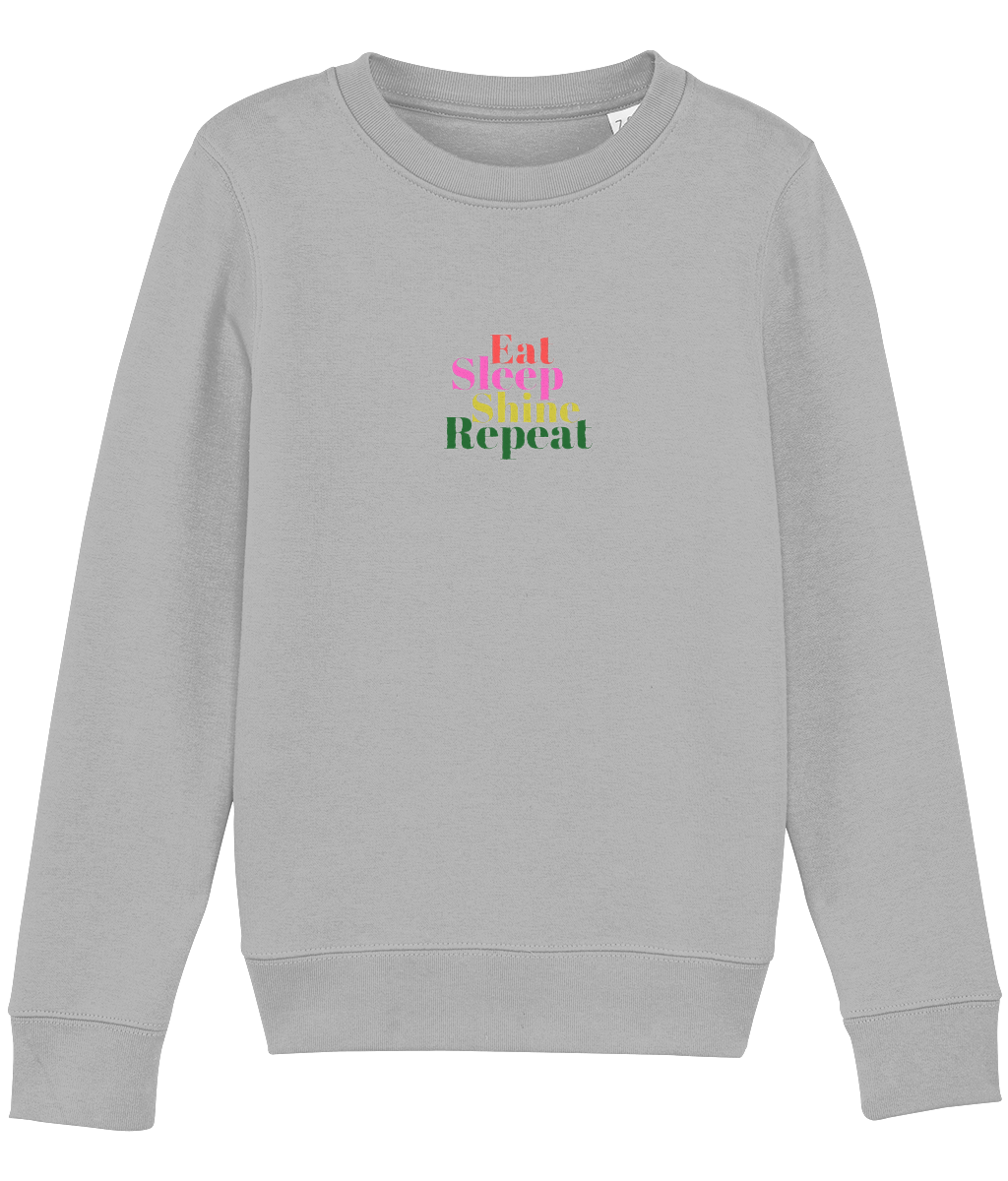 Kids Eat Sleep Shine Repeat Multi-Print Sweatshirt