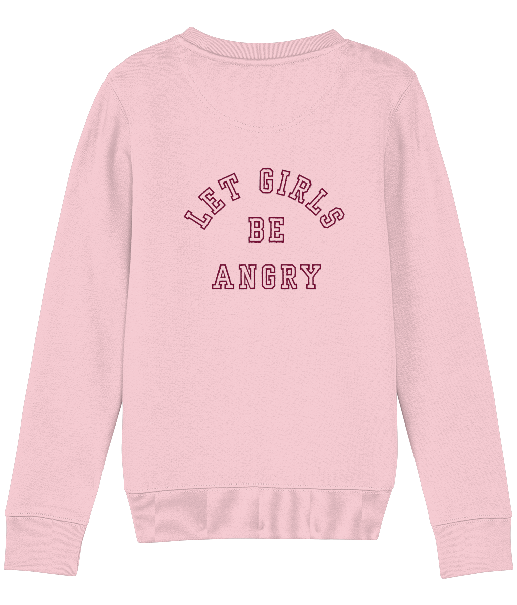 Kids Let Girls Be Angry Burgundy Print Sweatshirt