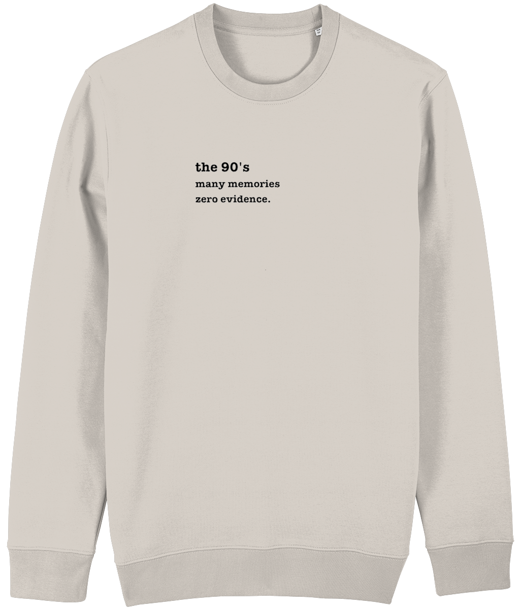 90's Memories Zero Evidence Black Print Sweatshirt