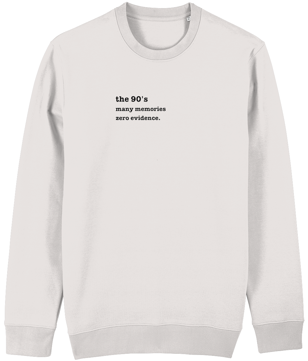 90's Memories Zero Evidence Black Print Sweatshirt