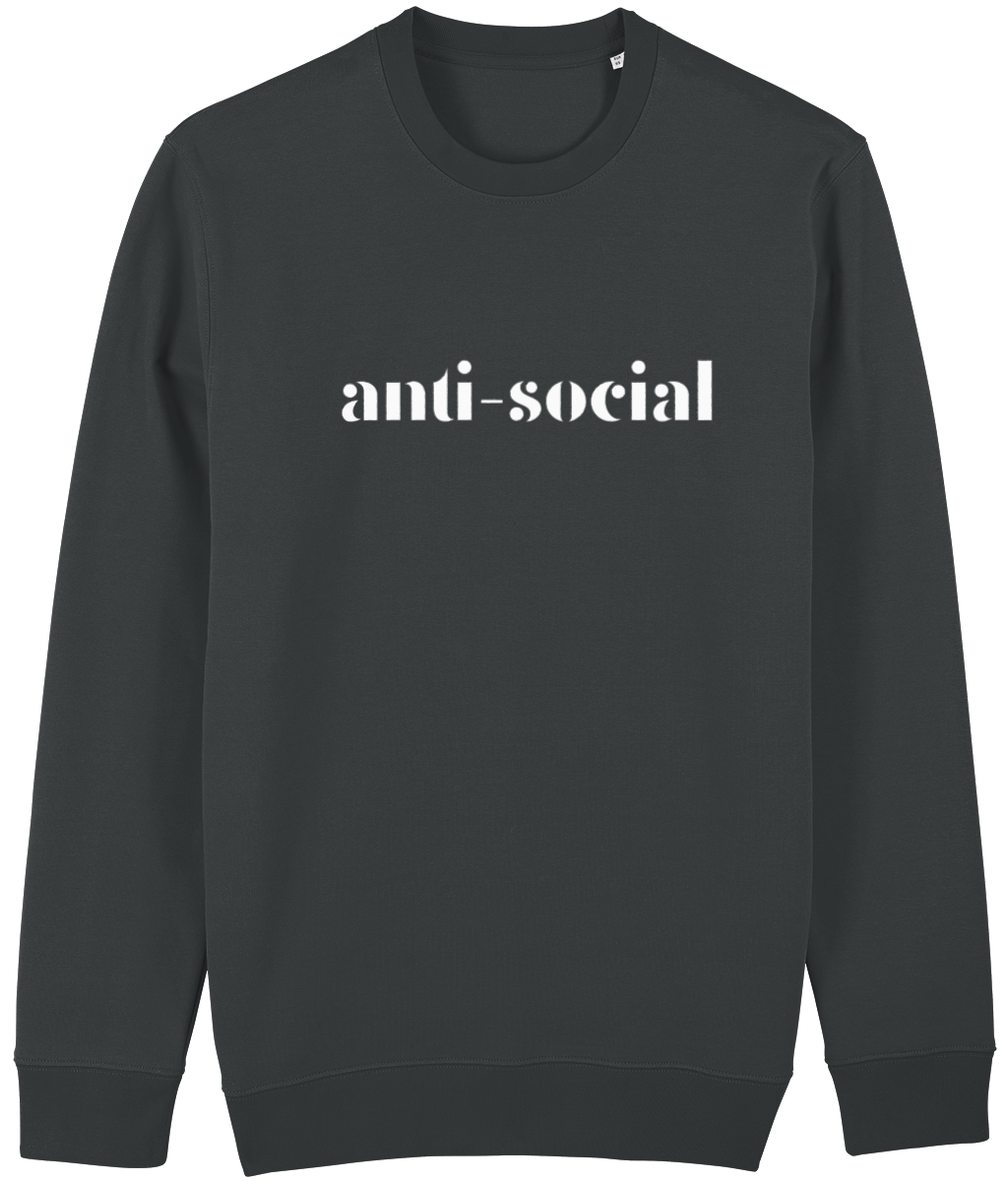 Anti-social White Print Sweatshirt