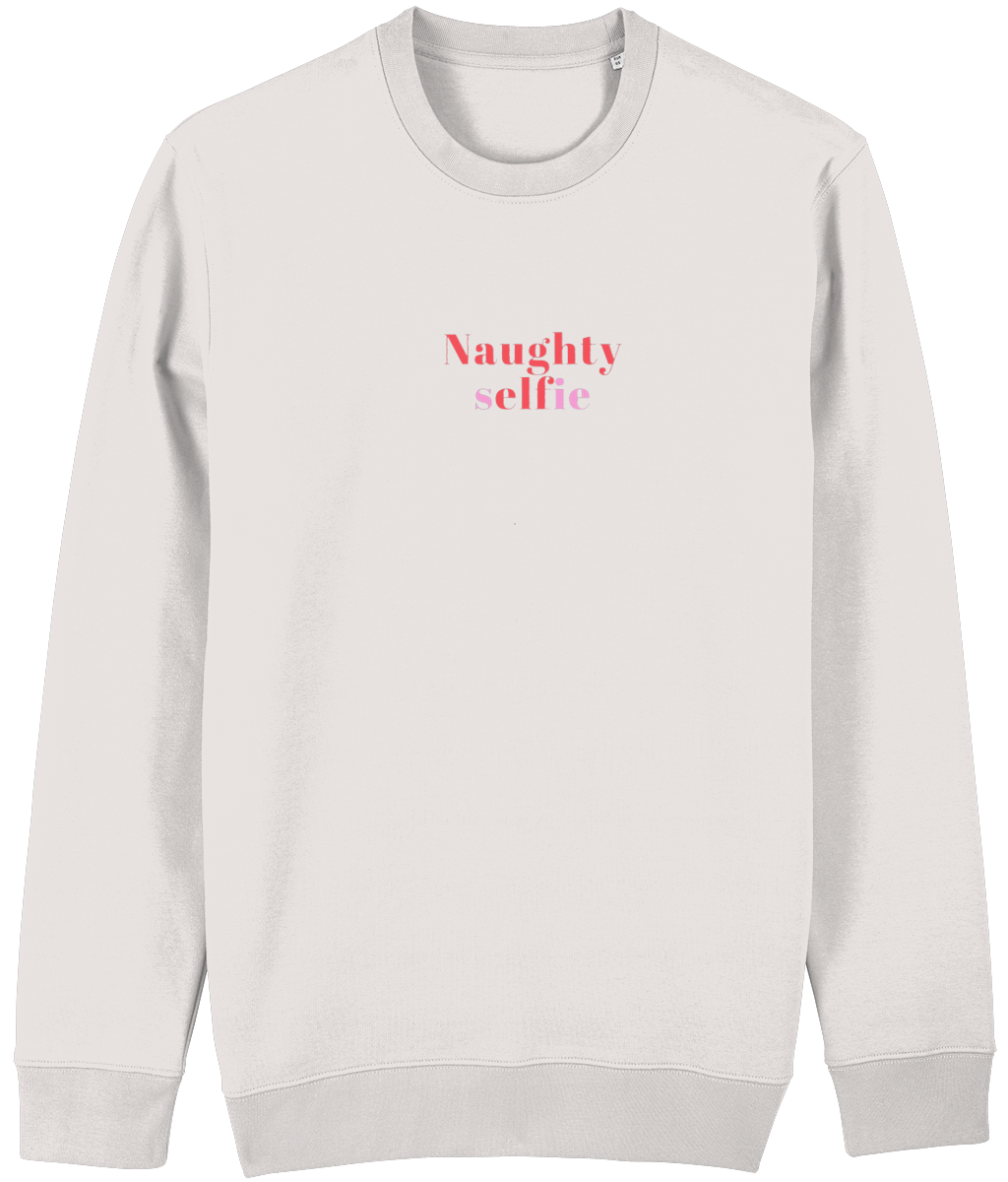 Naughty Selfie Christmas Red Pink Print Sweatshirt