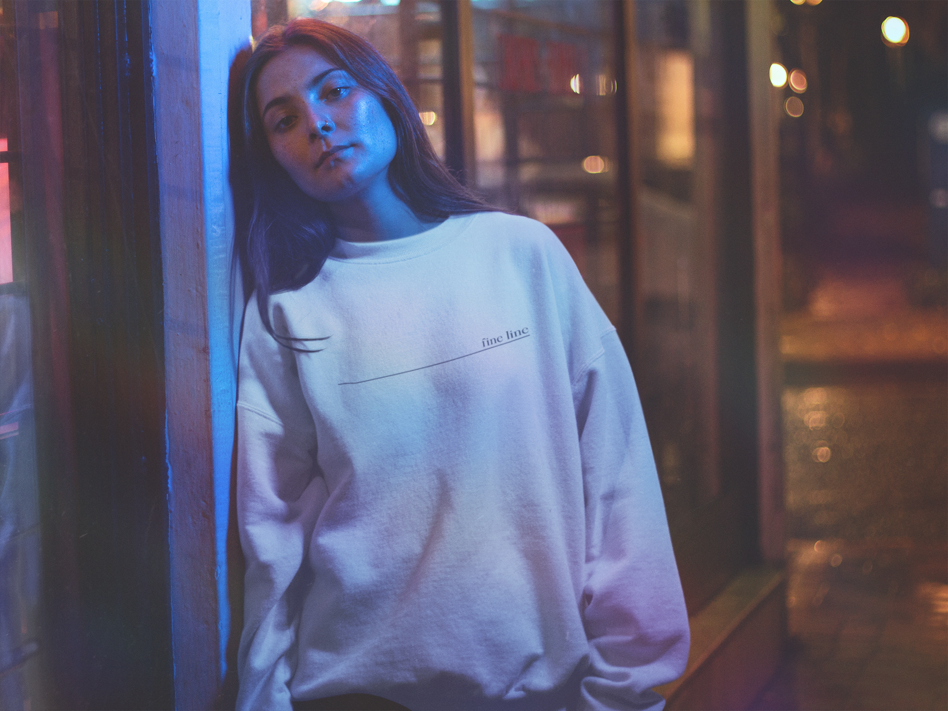 Fine Line Black Print Sweatshirt